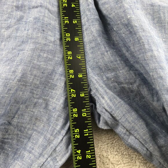 Rachel Roy Women Pants Size XS Straight Leg 100% Linen Blue Elastic Waist Casual - Picture 6 of 11